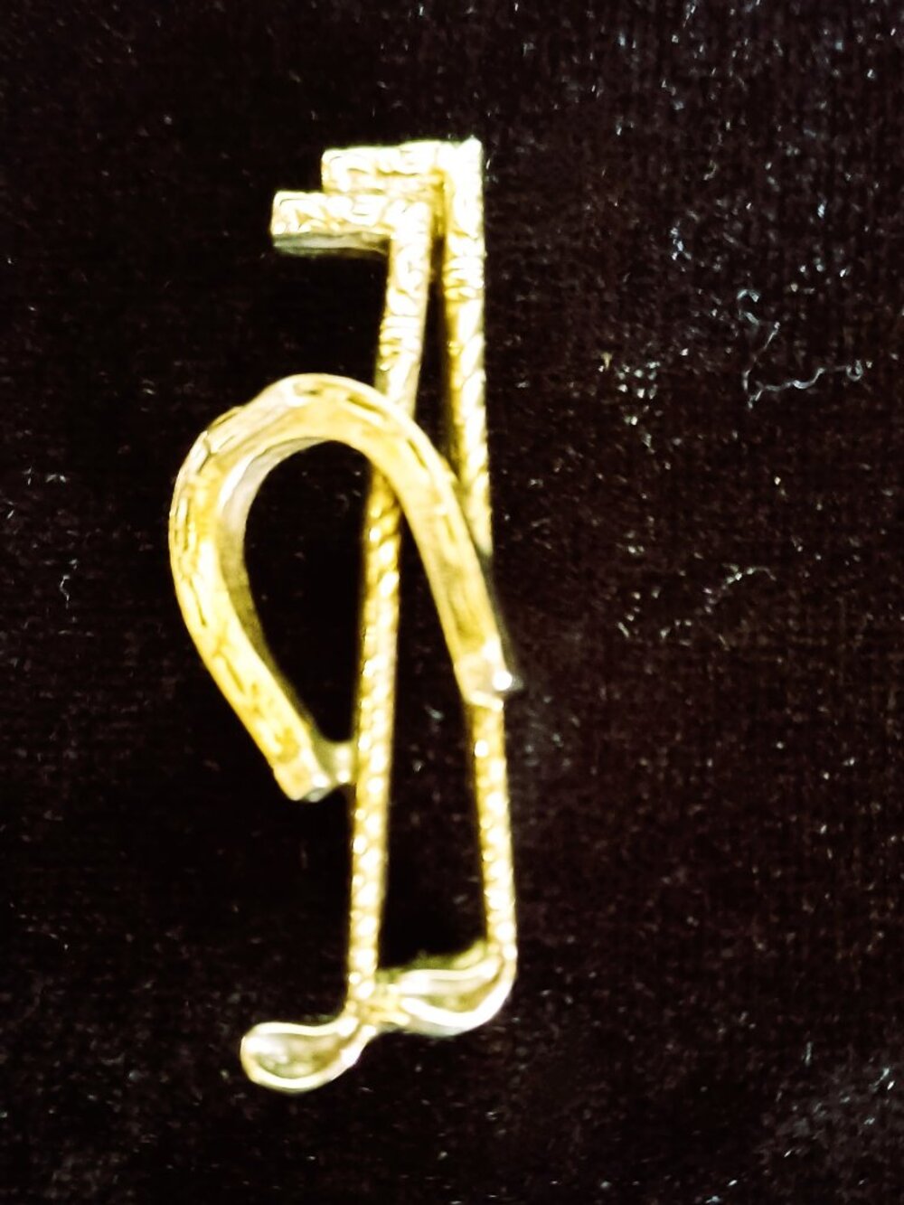 Vintage Golf Clubs & Horseshoe Lapel Pin